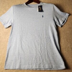 Polo Ralph Lauren Mens Crewneck T-Shirt Light Blue Heather Pony Logo NWT